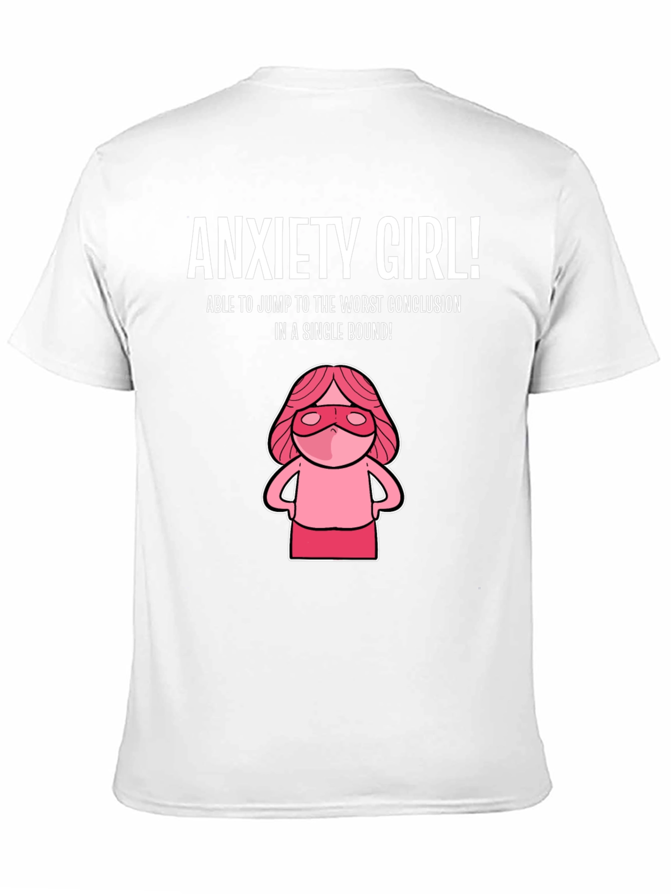 Black Anxiety Girl T-Shirt - Funny Graphic Tee view 11