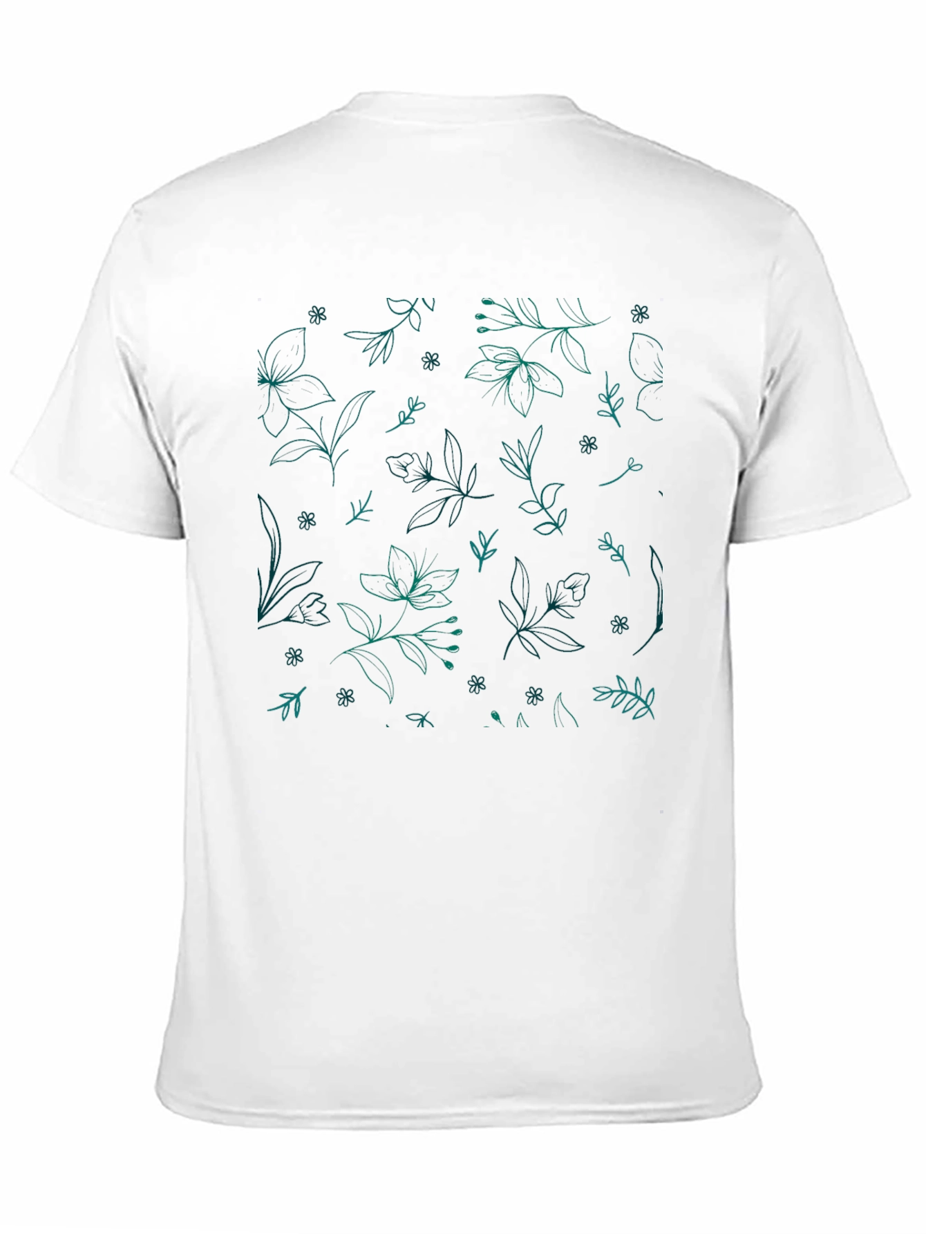 Black Floral Sketch Tee - Casual Black T-Shirt view 11