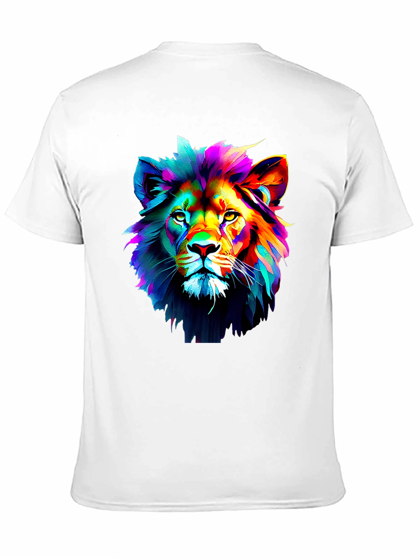 Black Vibrant Lion Graphic Black T-Shirt view 11