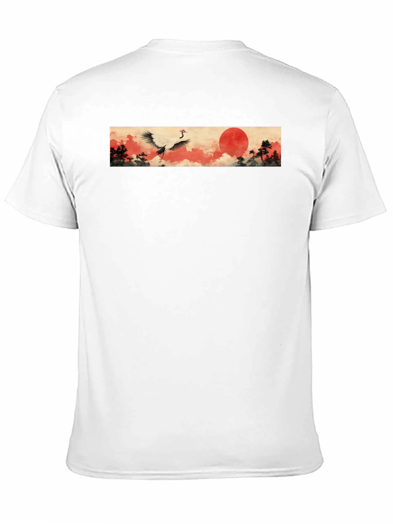 Black Crane & Rising Sun Black T-Shirt view 11