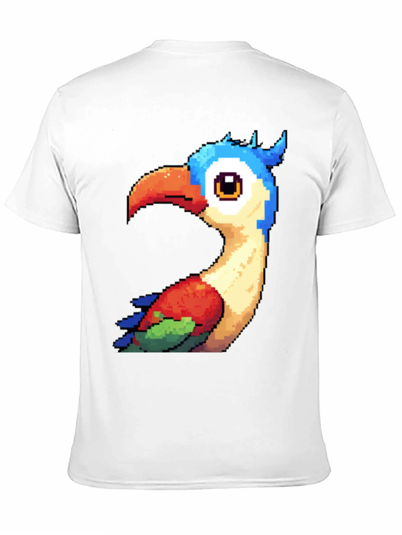 Black Pixel Art Bird Graphic T-Shirt - Black view 11