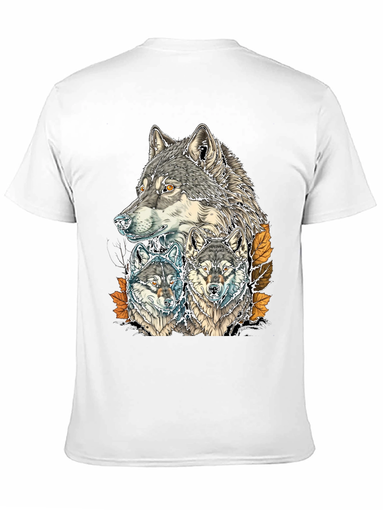 Black Wolf Pack Graphic Print Tee - Black Cotton view 11