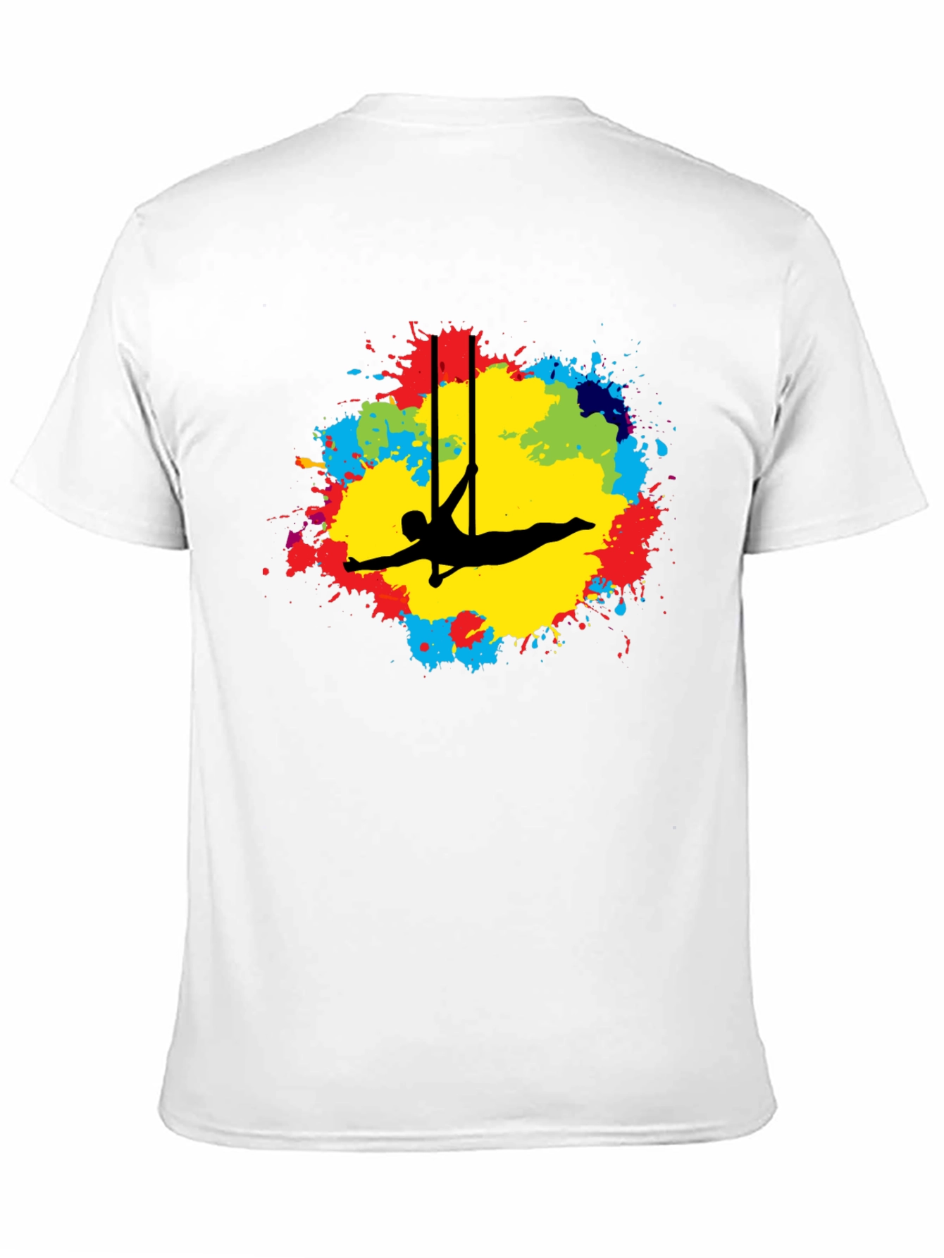 Black Aerialist Colorful Splash Black T-Shirt view 11