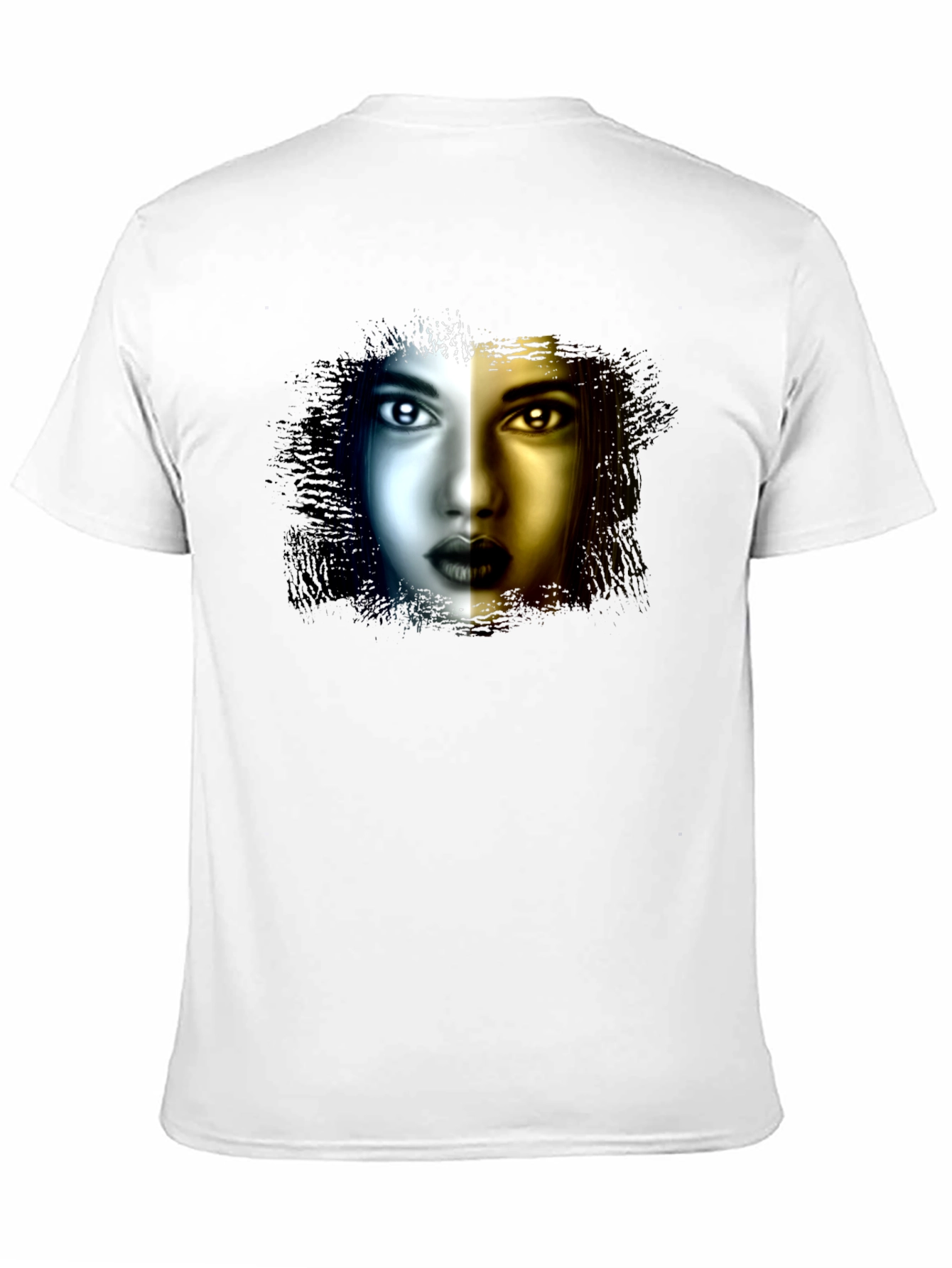 Black Artistic Woman Face Graphic Black T-Shirt view 11