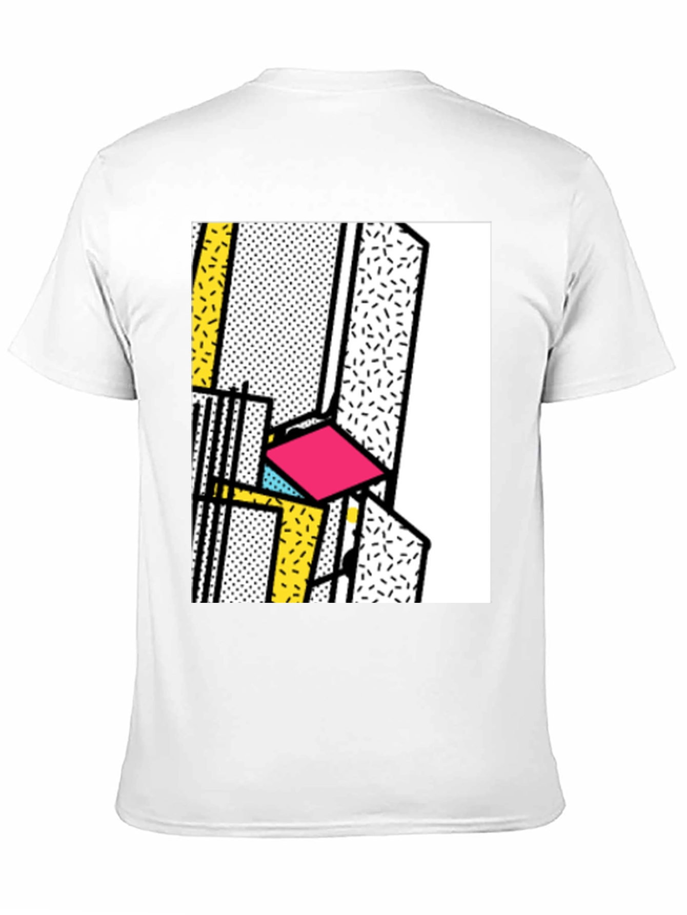 Black Retro Memphis Design Black T-Shirt view 11