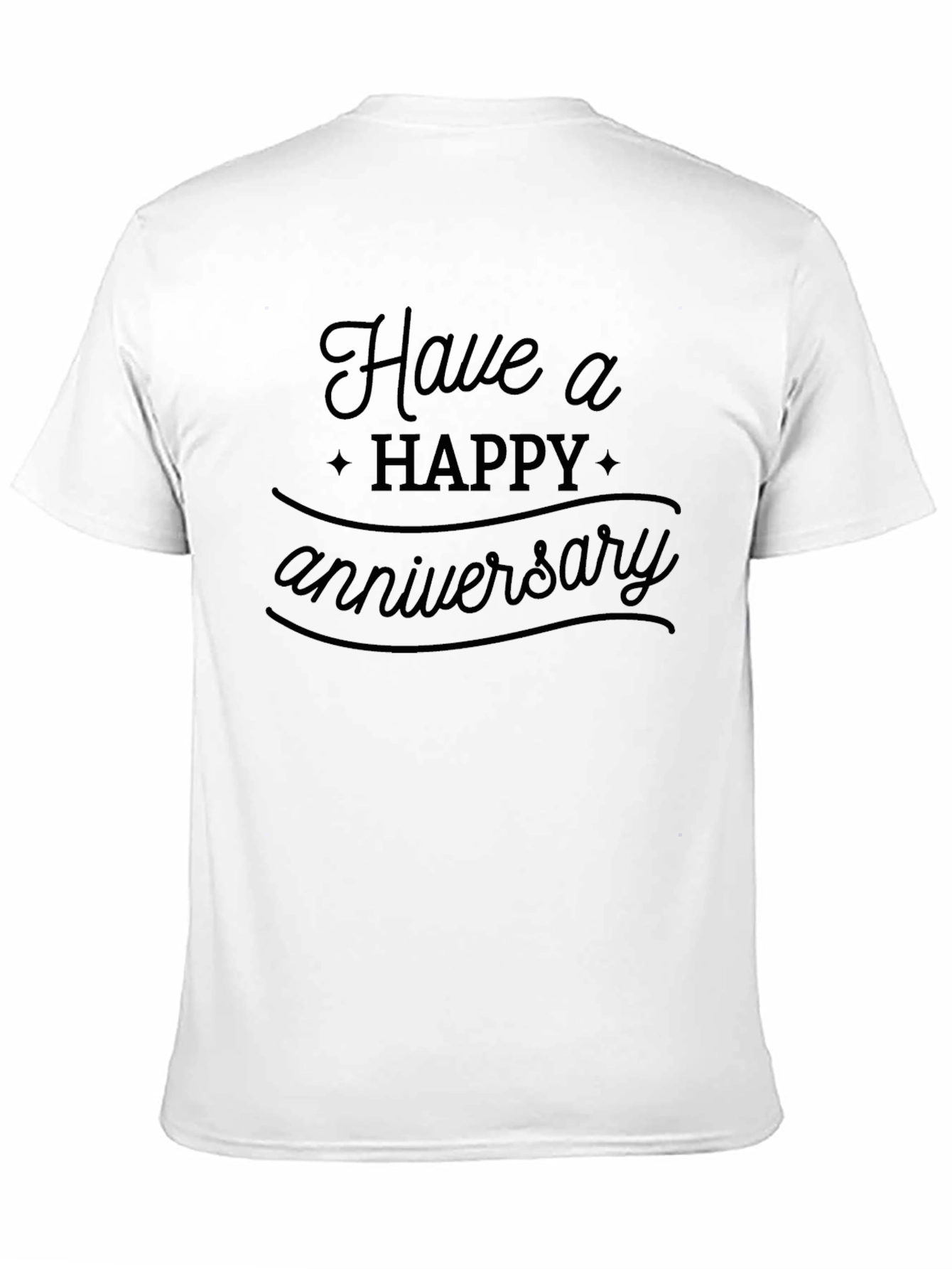 Black Happy Anniversary T-Shirt - Black view 11