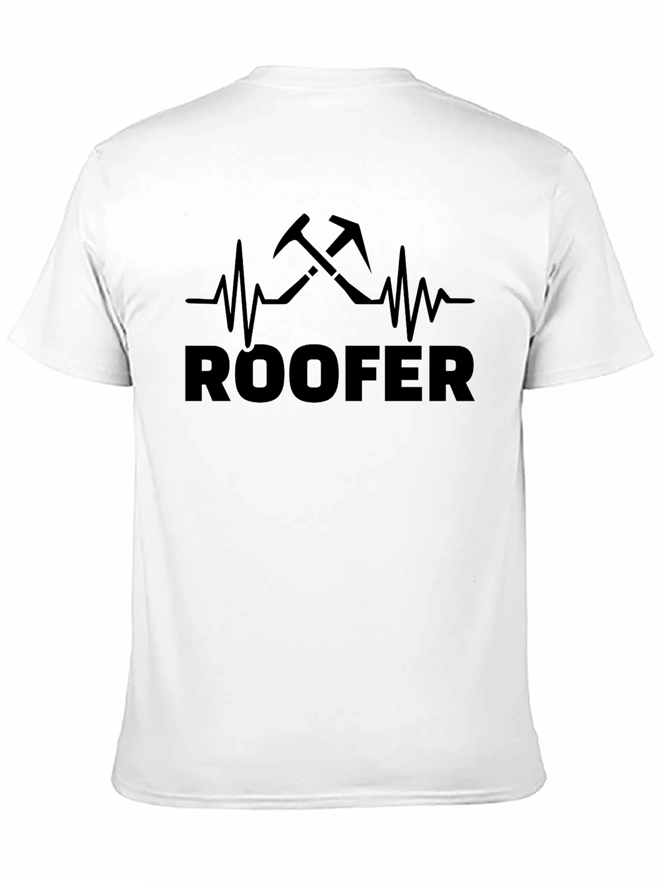 Black Roofer Heartbeat Black T-Shirt view 11