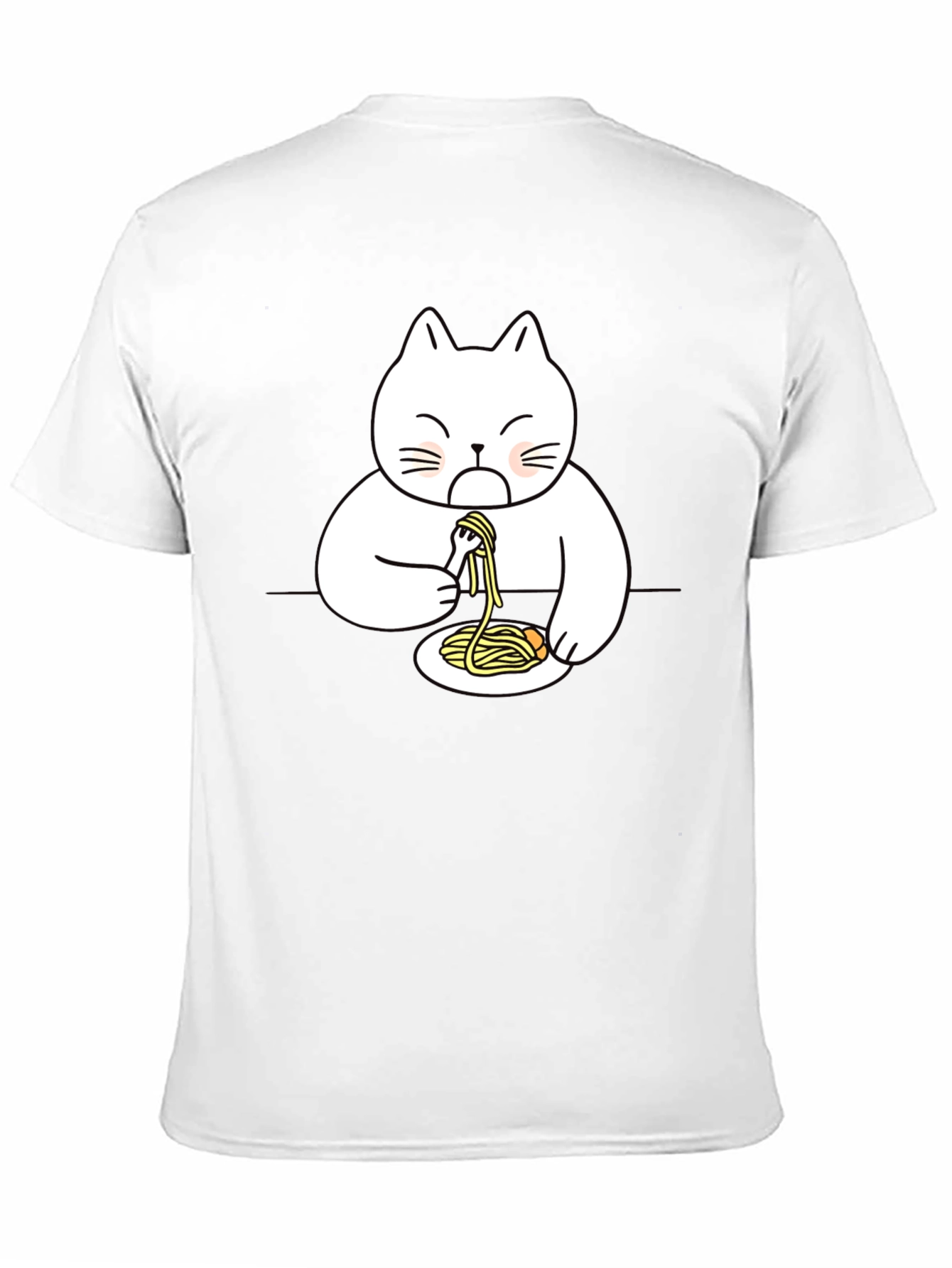 Black Cat Eating Spaghetti Funny T-Shirt view 11