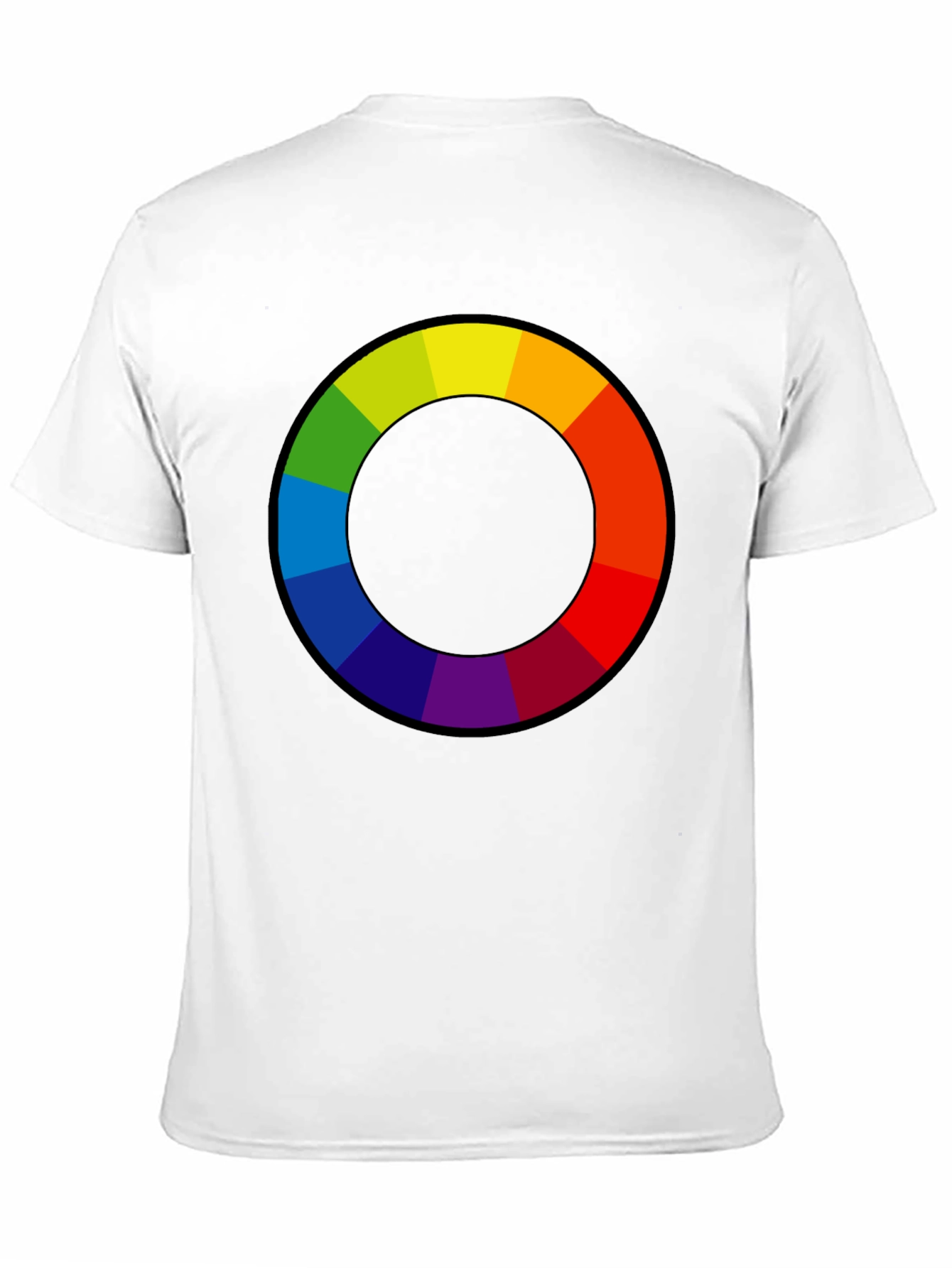 Black Vibrant Color Wheel Graphic T-Shirt view 11