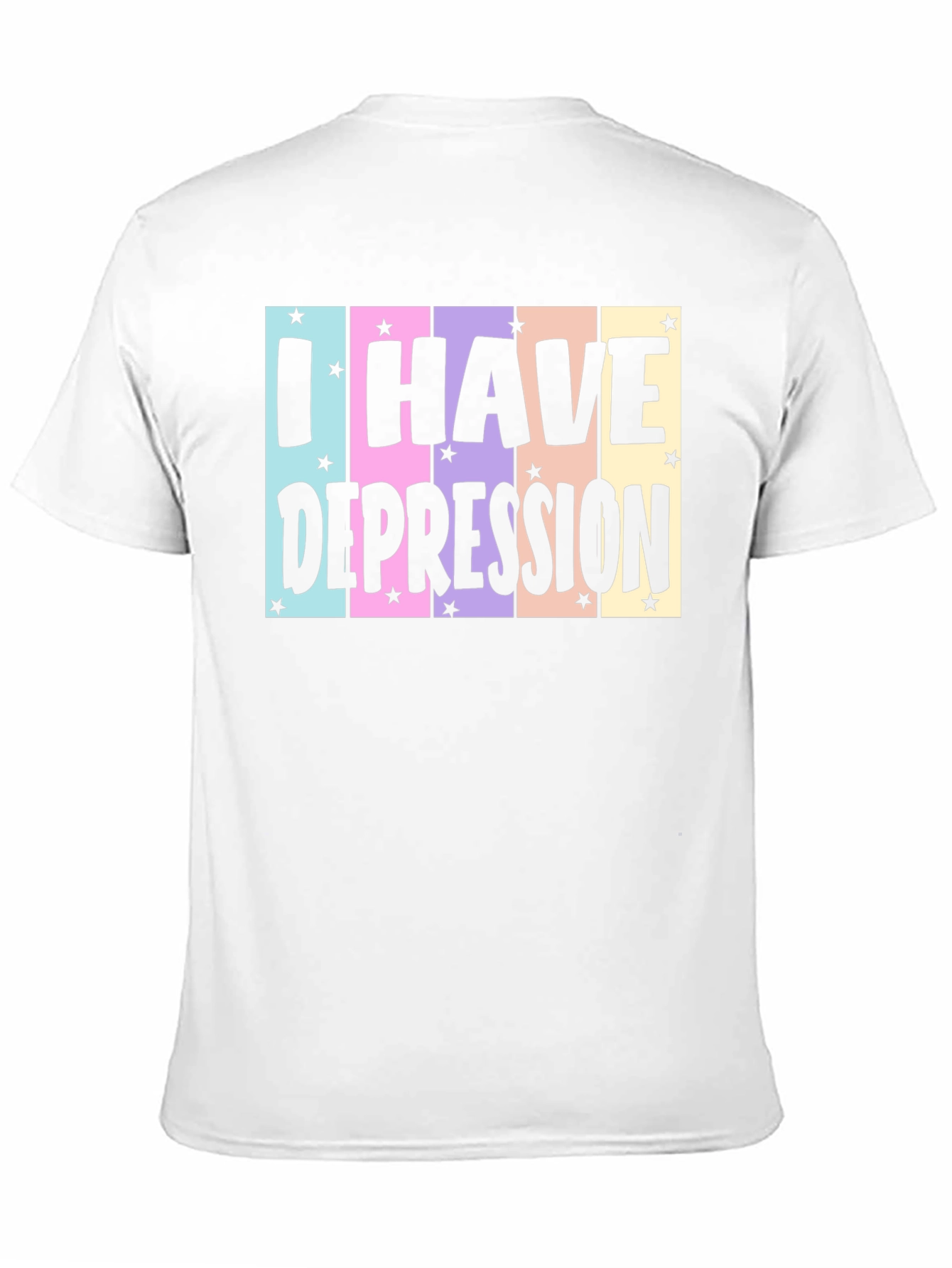 Black I Have Depression T-Shirt, Black Cotton Tee, Graphic Print view 11