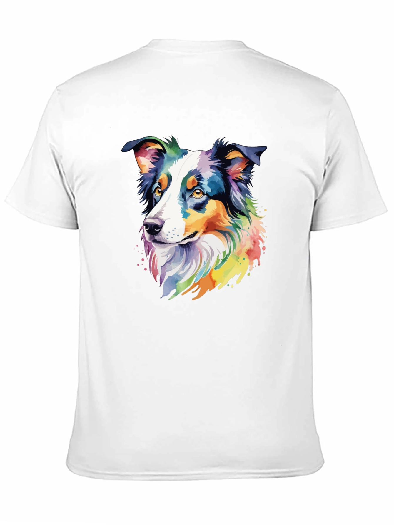 Black Colorful Australian Shepherd Dog Graphic T-Shirt view 11