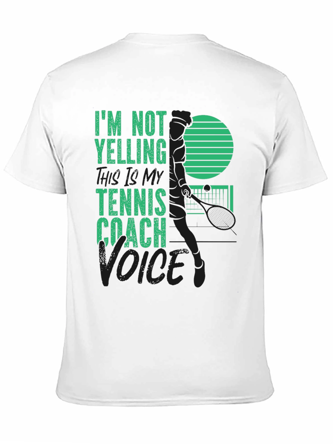 Black Tennis Coach T-Shirt - I'm Not Yelling view 11