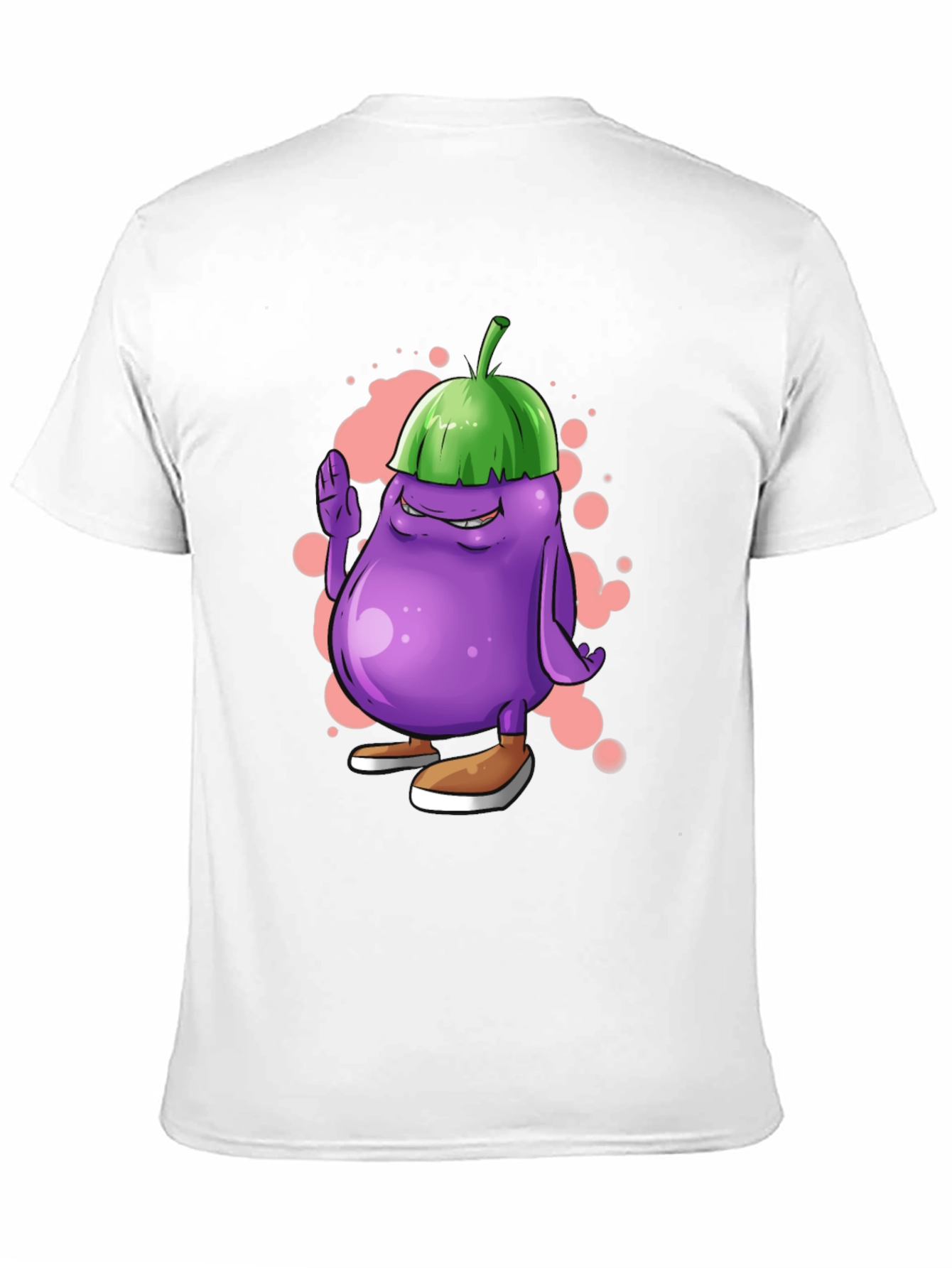 Black Eggplant Cartoon Graphic Tee view 11