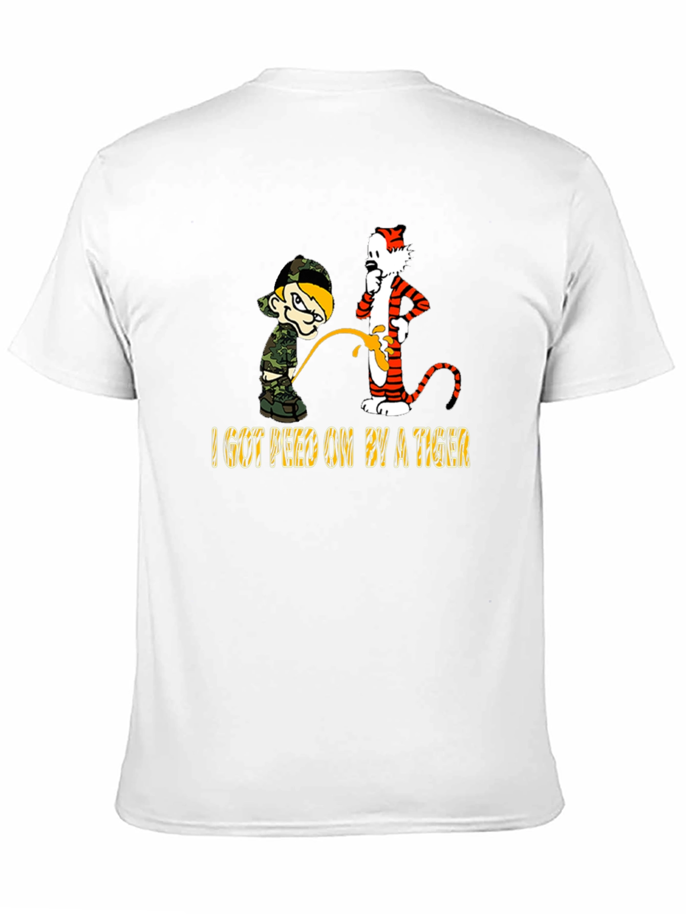 Black I Got Peed On By A Tiger Graphic T-Shirt view 11