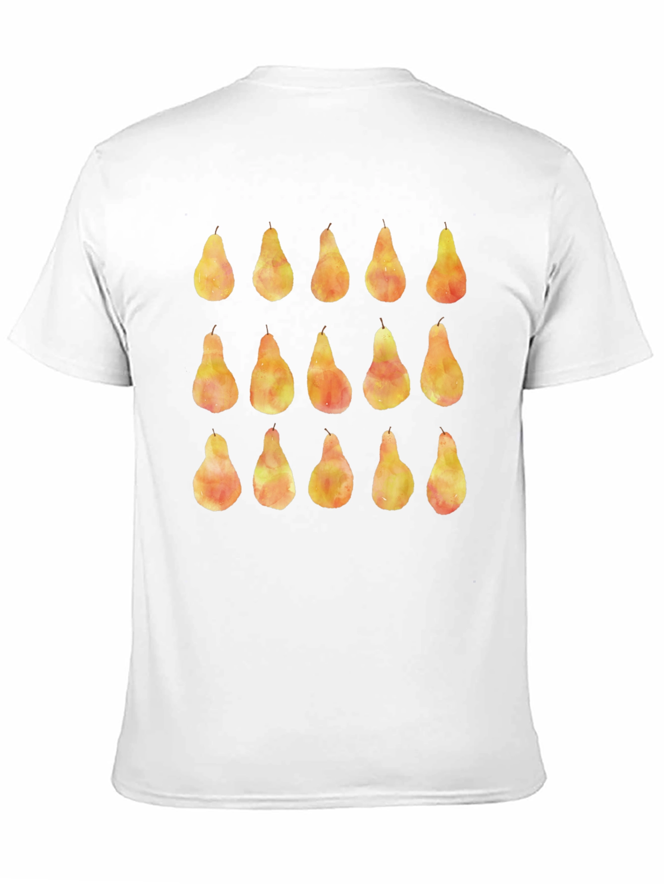 Black Watercolor Pear Pattern Black Tee view 11