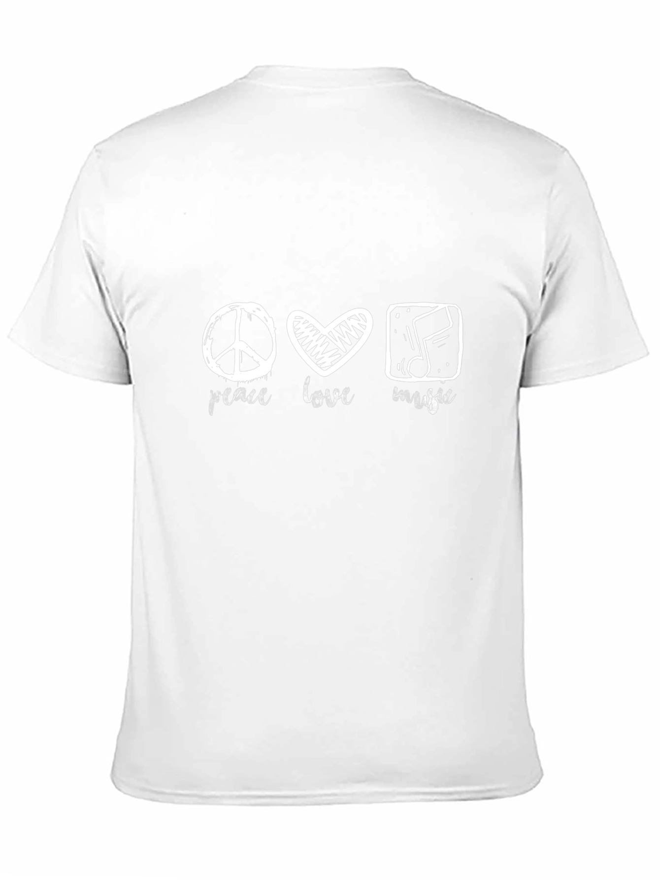 Black Peace Love Music Graphic Tee - Black Cotton Blend view 11