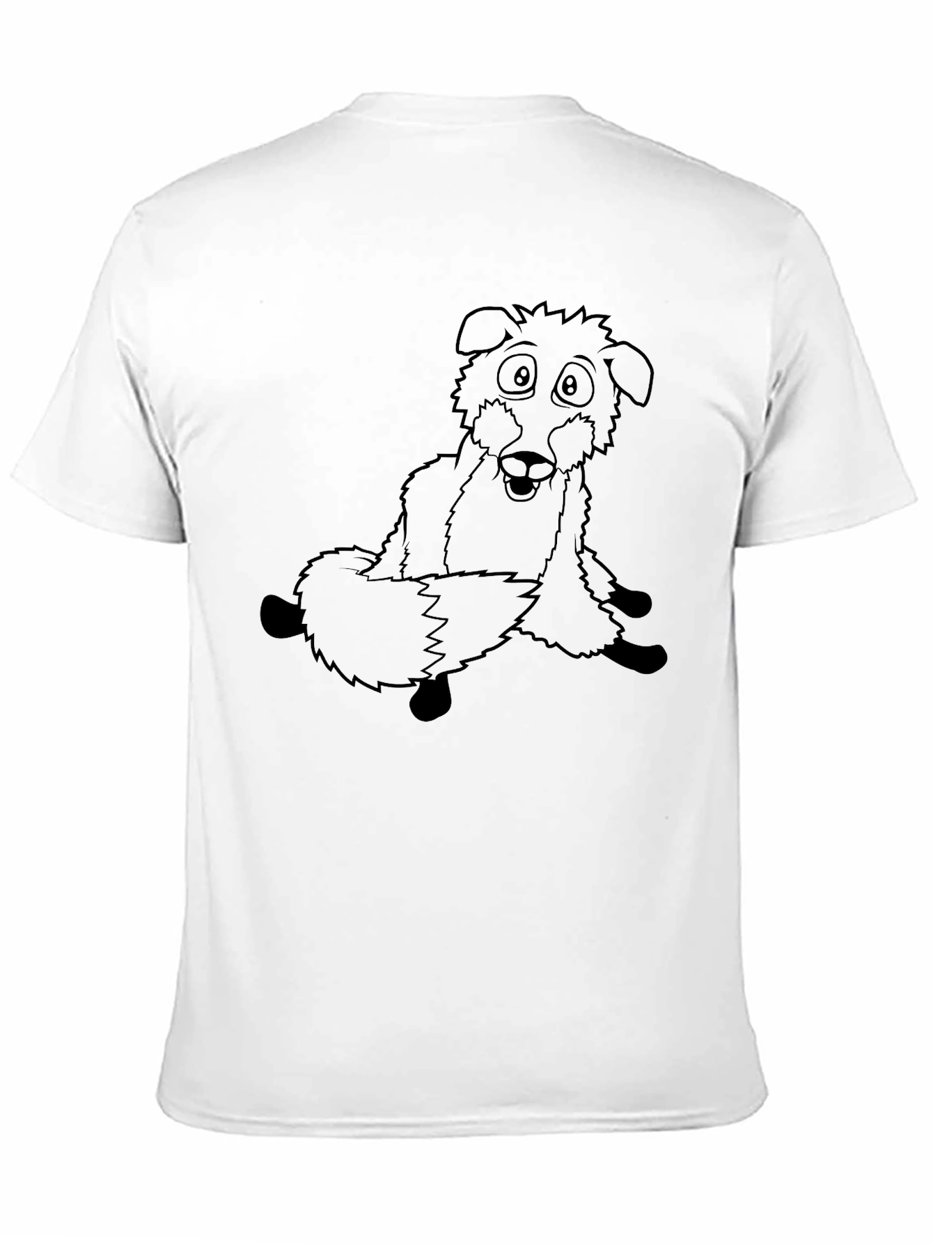 Black Cartoon Dog Graphic Tee - Black Cotton Comfort view 11