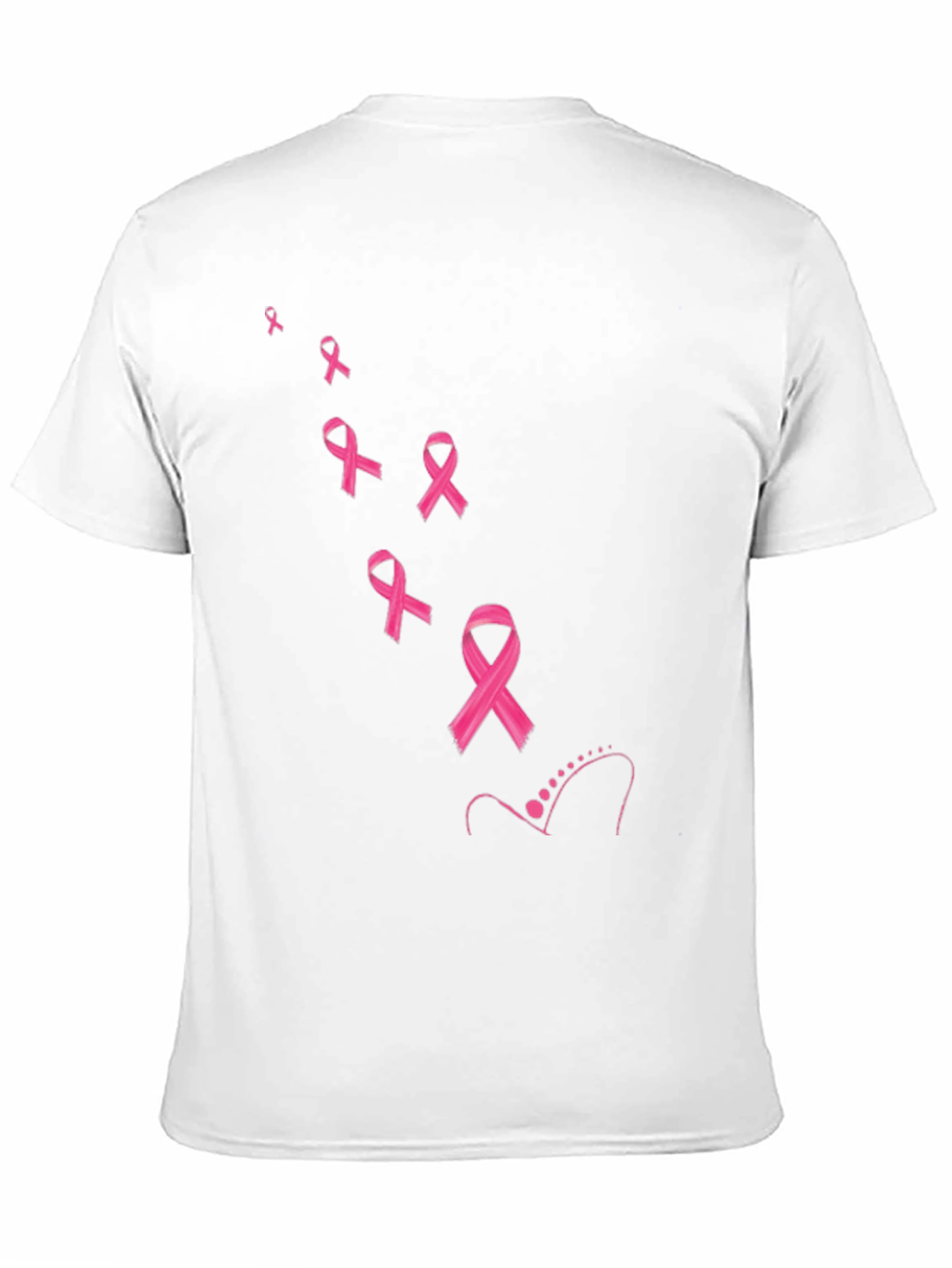 Black Pink Ribbon Awareness Black T-Shirt view 11