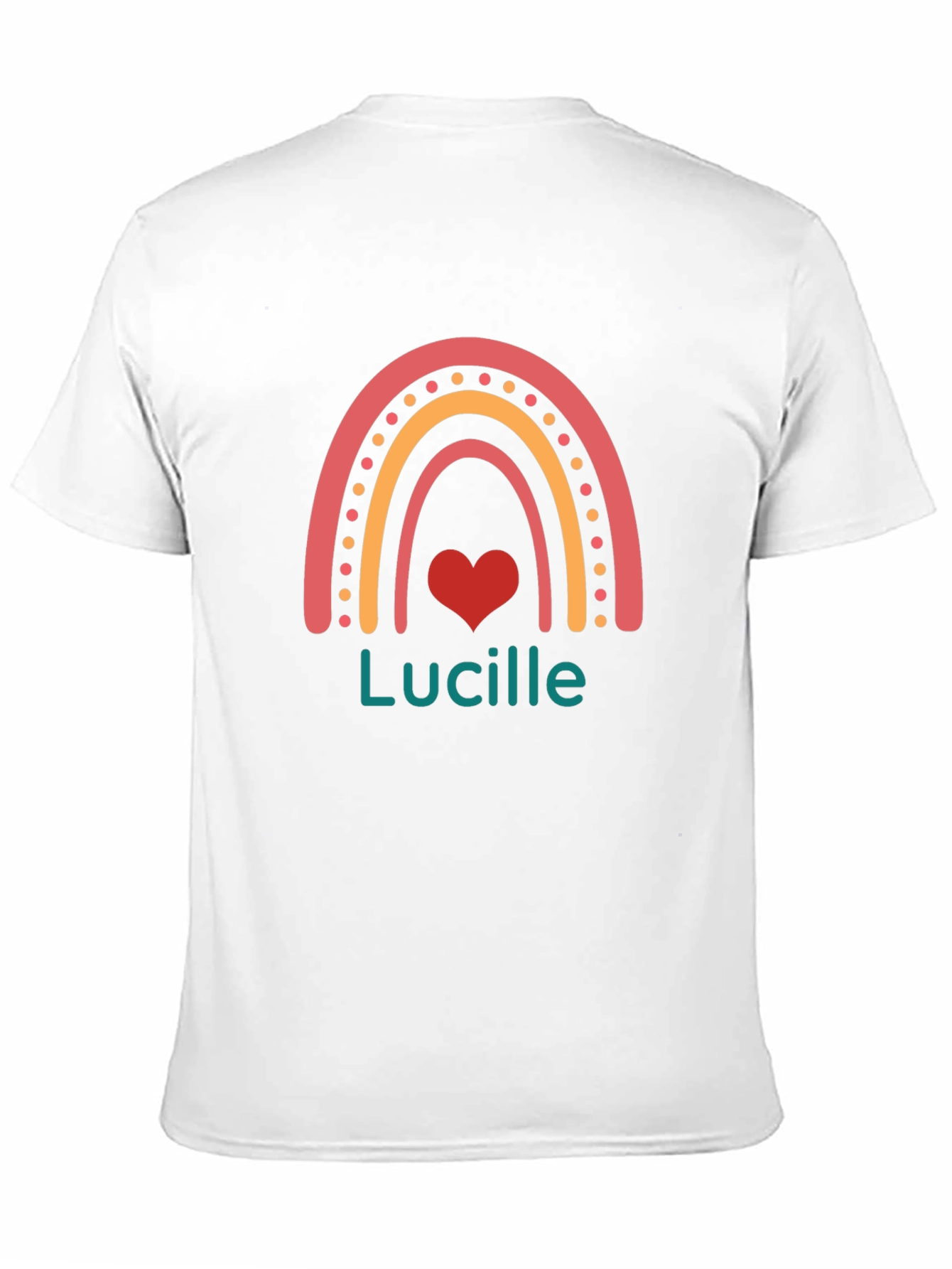 Black Lucille Rainbow Heart Personalized T-Shirt view 11