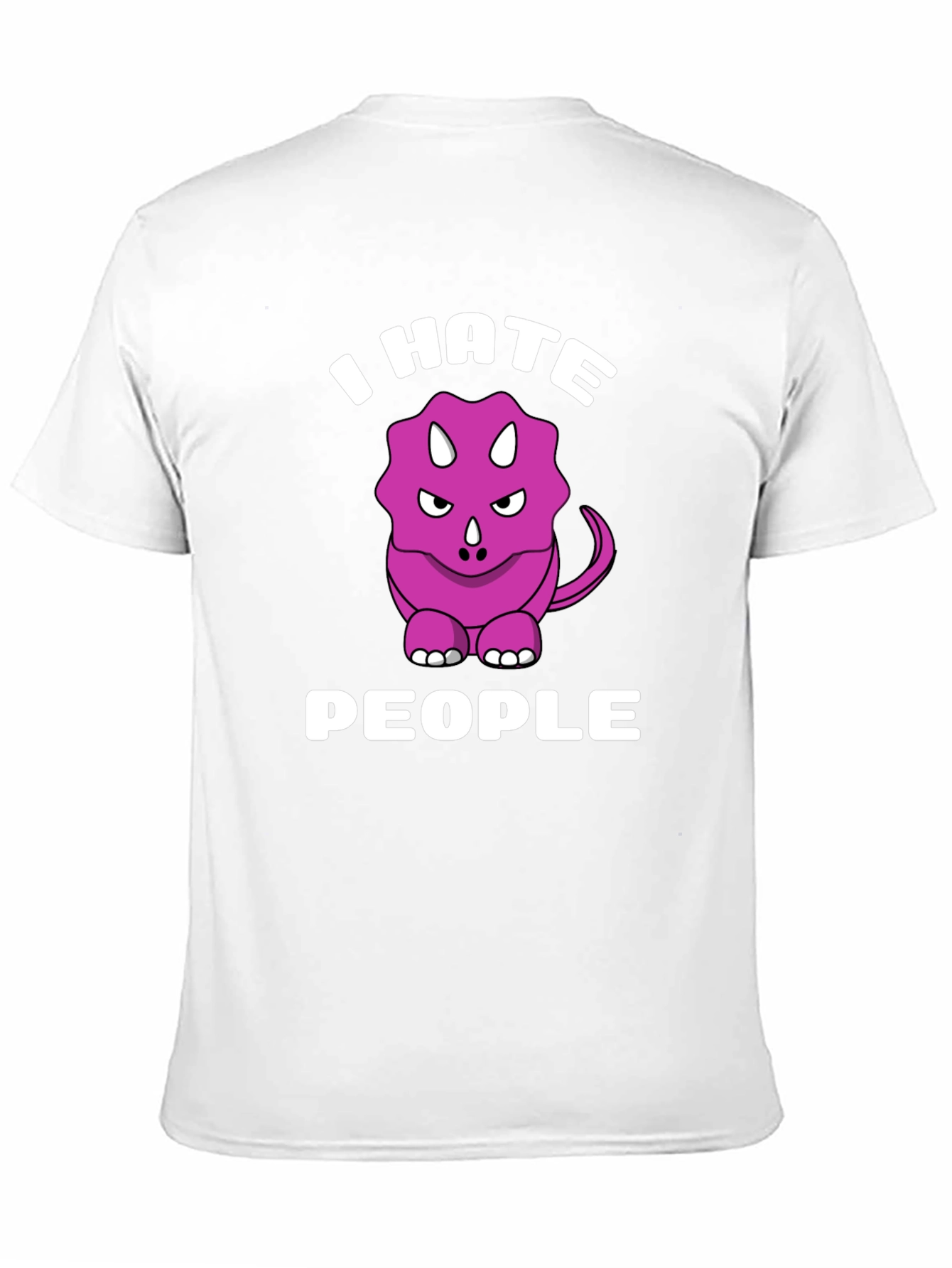 Black I Hate People Triceratops Graphic Tee view 11