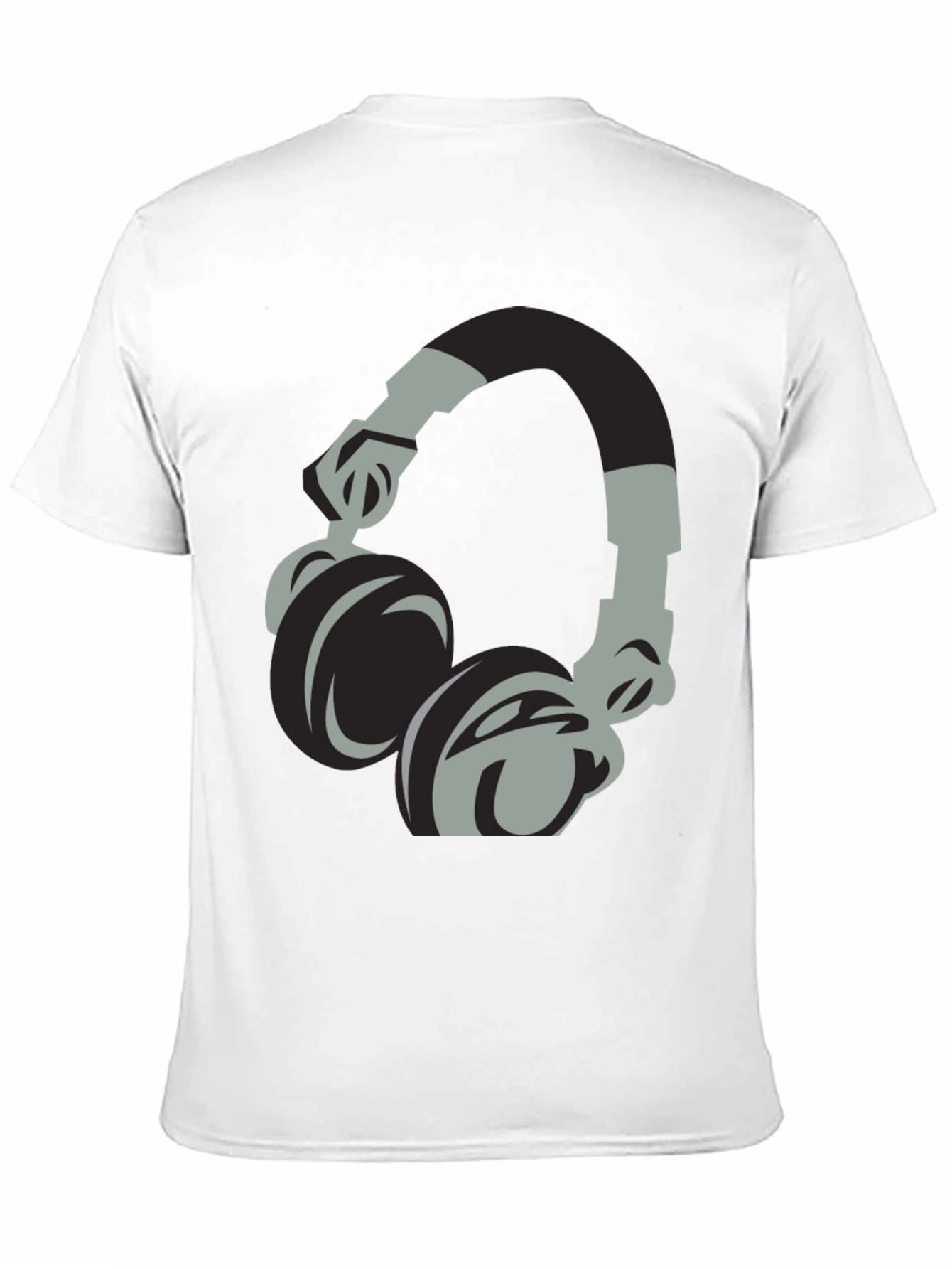 Black Cool Headphones Graphic T-Shirt - Black view 11