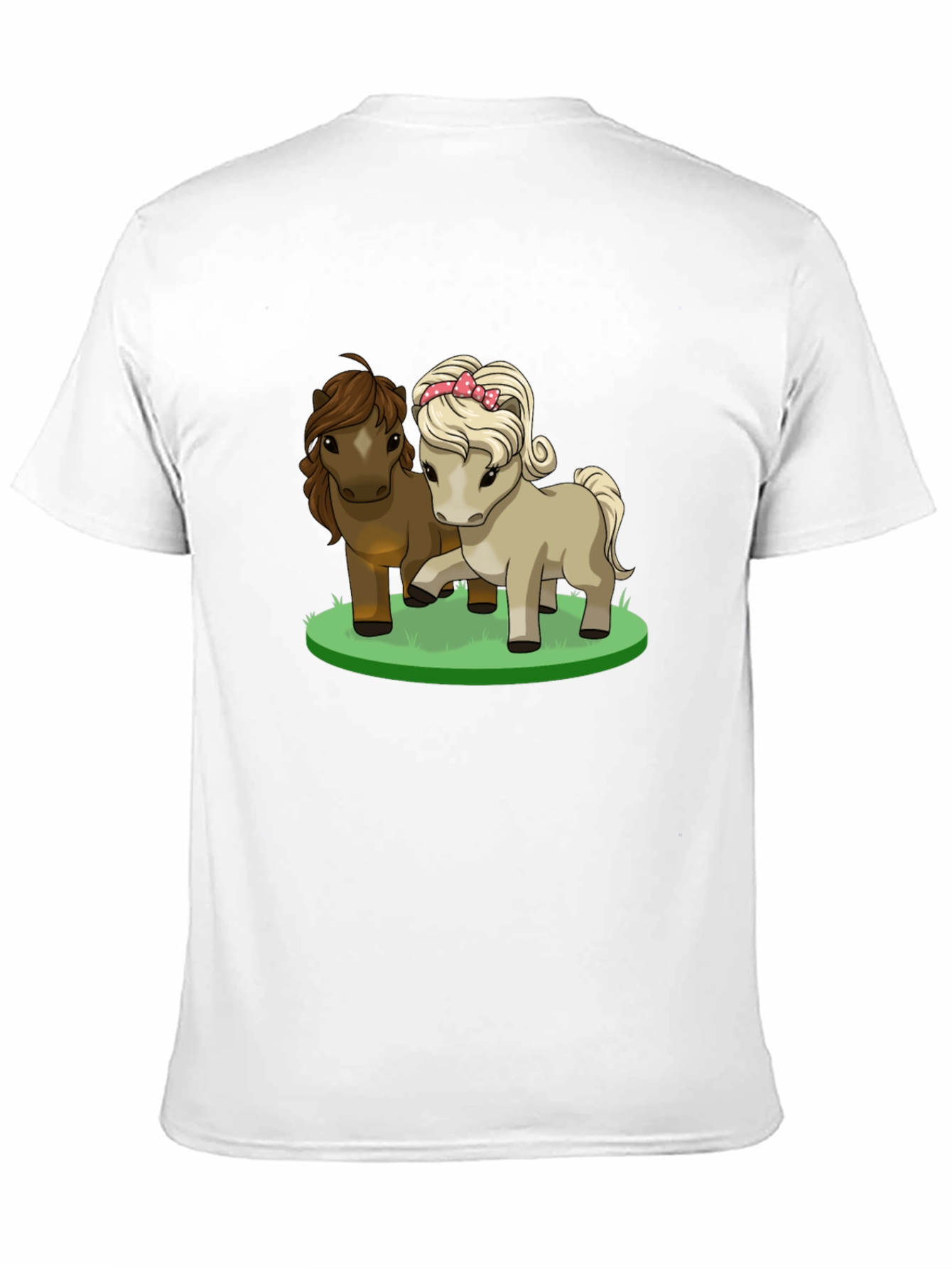 Black Cute Pony Cartoon Black T-Shirt view 11