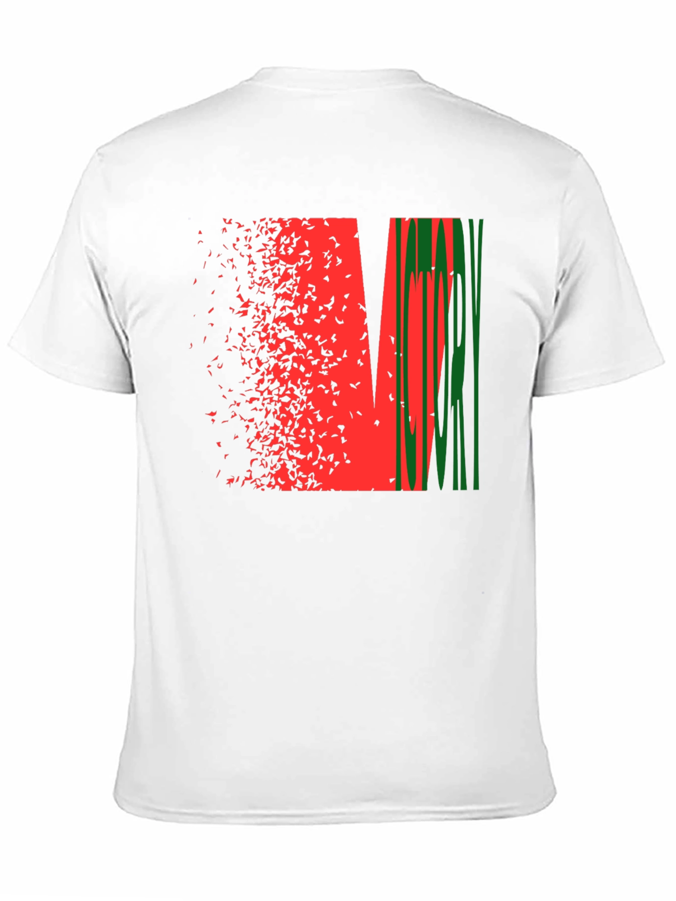 Black Abstract Graphic Tee - Red & Green Design, Black Shirt view 11
