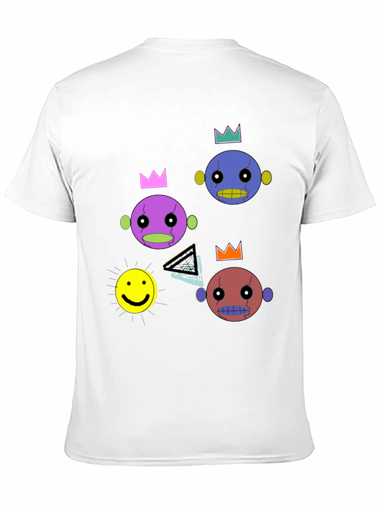 Black Funky Crowned Character Print Black T-Shirt view 11