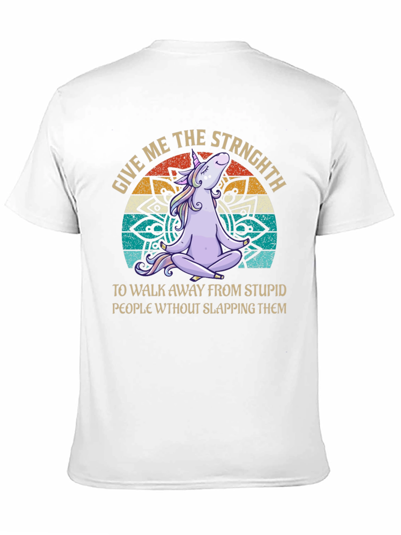 Black Unicorn Yoga T-Shirt - Give Me Strength Funny Tee view 11