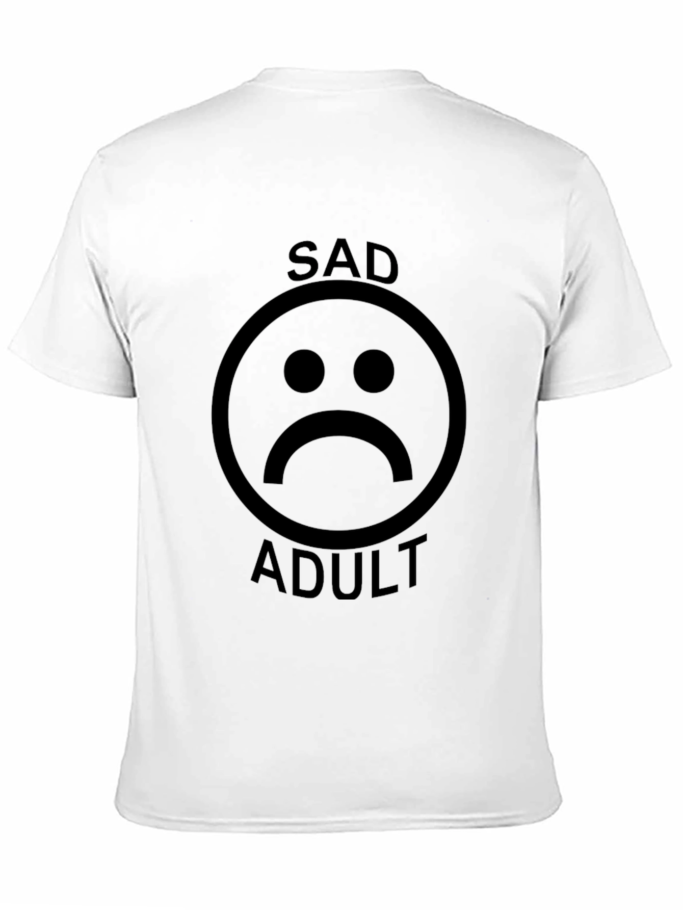 Black Sad Adult Graphic Tee - Unisex Black T-Shirt view 11