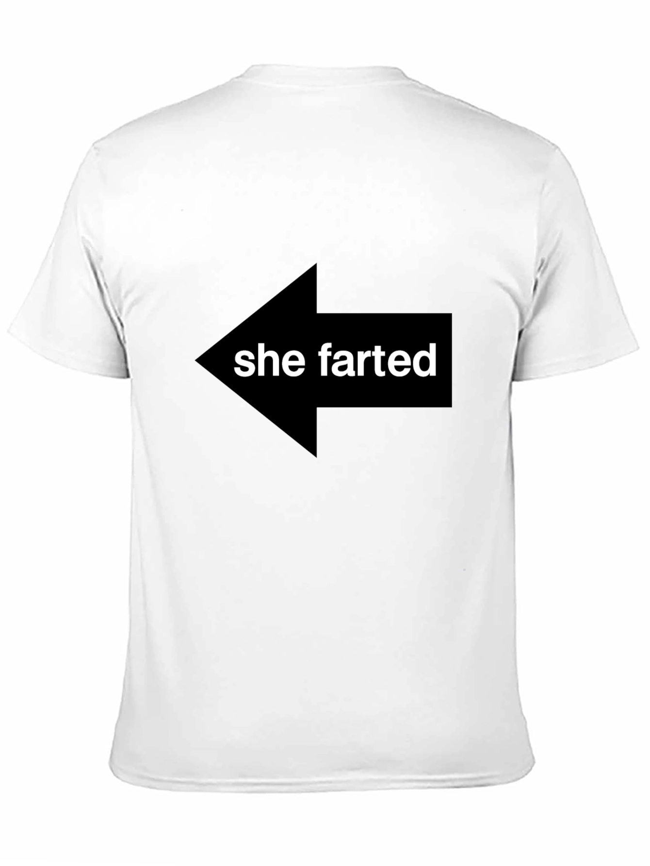 Black Humorous "She Farted" Arrow Graphic Tee - Novelty T-Shirt view 11