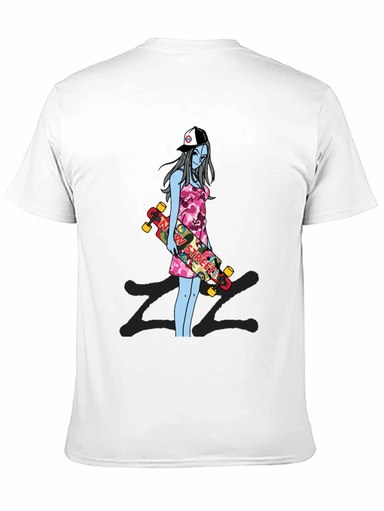Black Skater Girl Graphic T-Shirt - Street Style Tee view 11