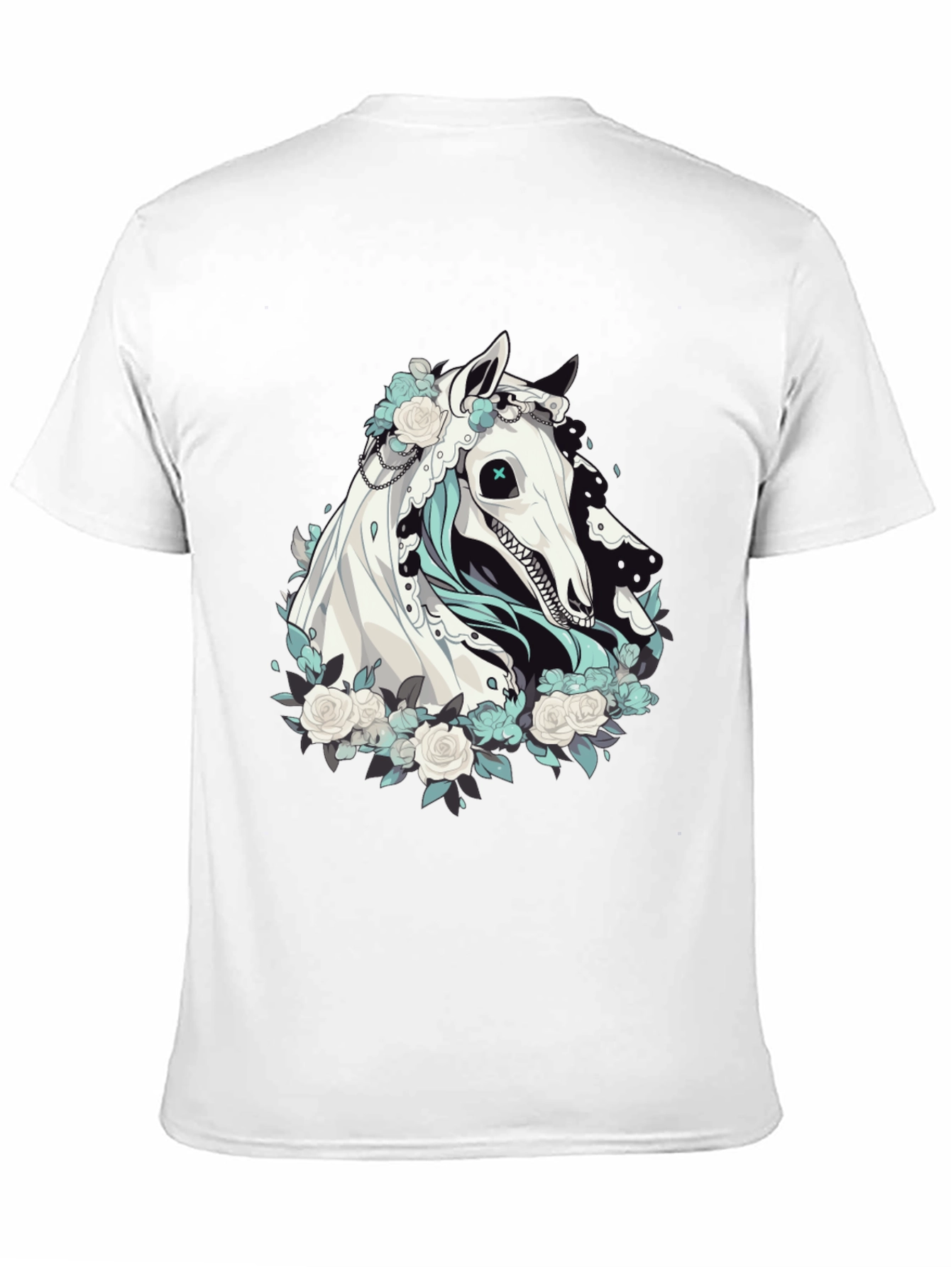 Black Floral Horse Graphic Tee - Black view 11