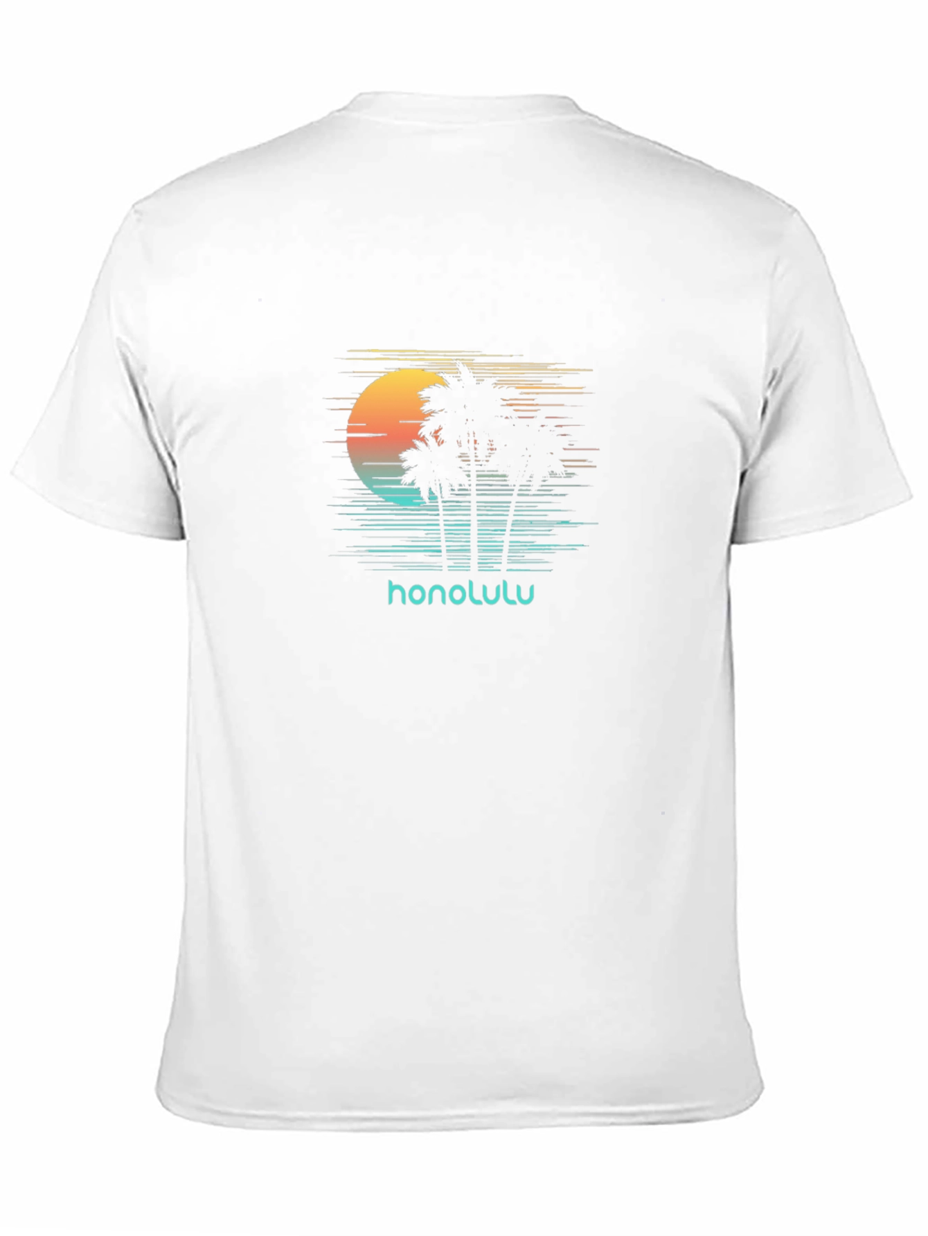 Honolulu Sunset Palm Tree Graphic Tee - 11