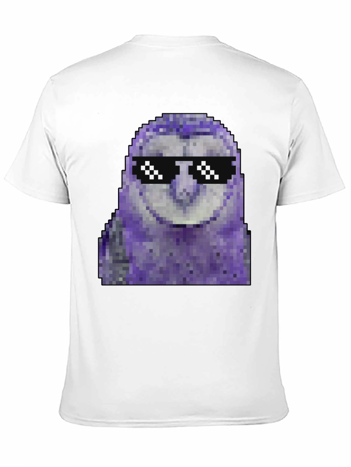 Black Pixel Owl T-Shirt - Cool Deal With It Shades view 11