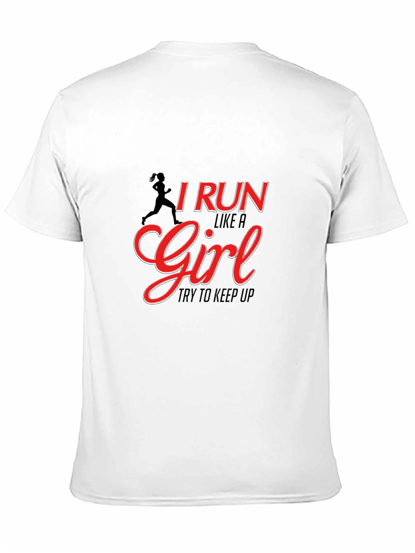 Black I Run Like A Girl Black T-Shirt view 11