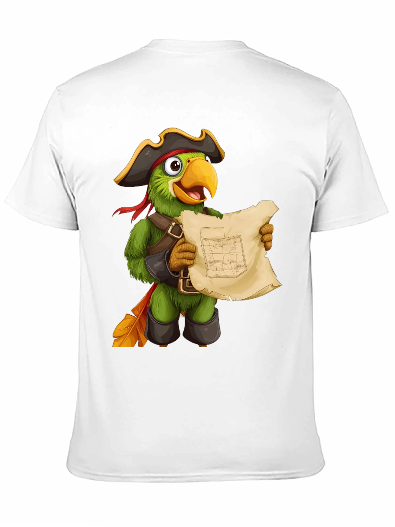 Black Parrot Pirate T-Shirt - Funny Cartoon Bird Tee view 11