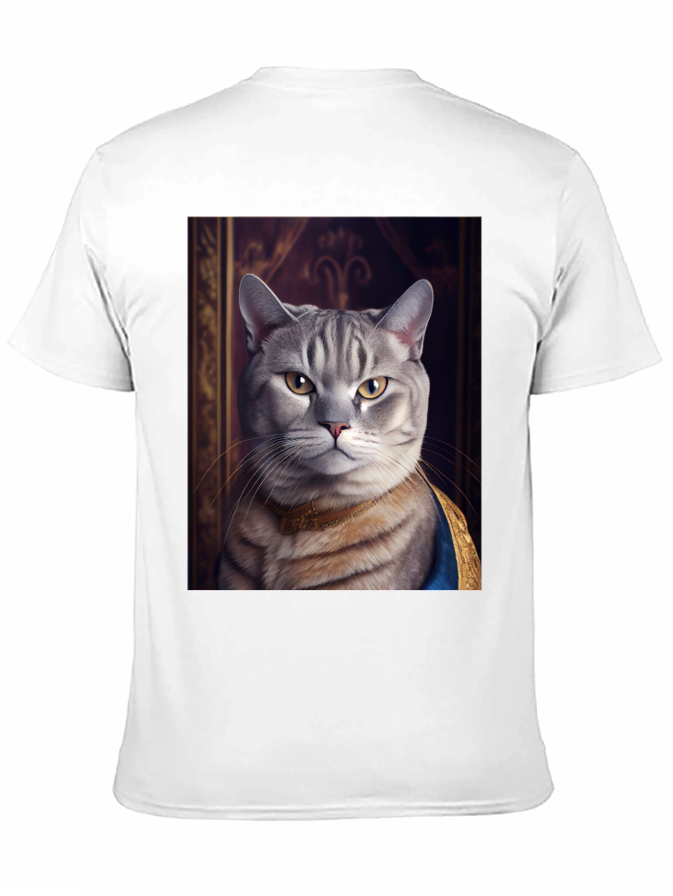 Black Regal Cat Portrait T-Shirt - Funny Pet Tee view 11