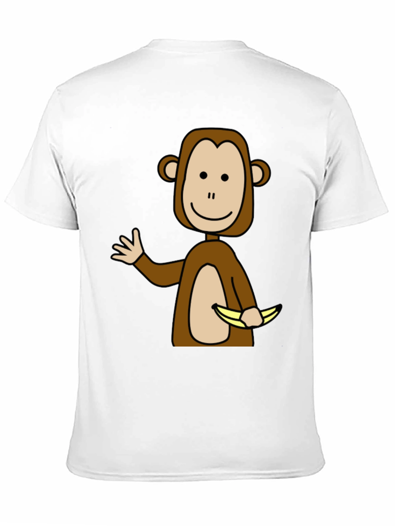 Black Monkey with Bananas Graphic T-Shirt - Black Casual Tee view 11