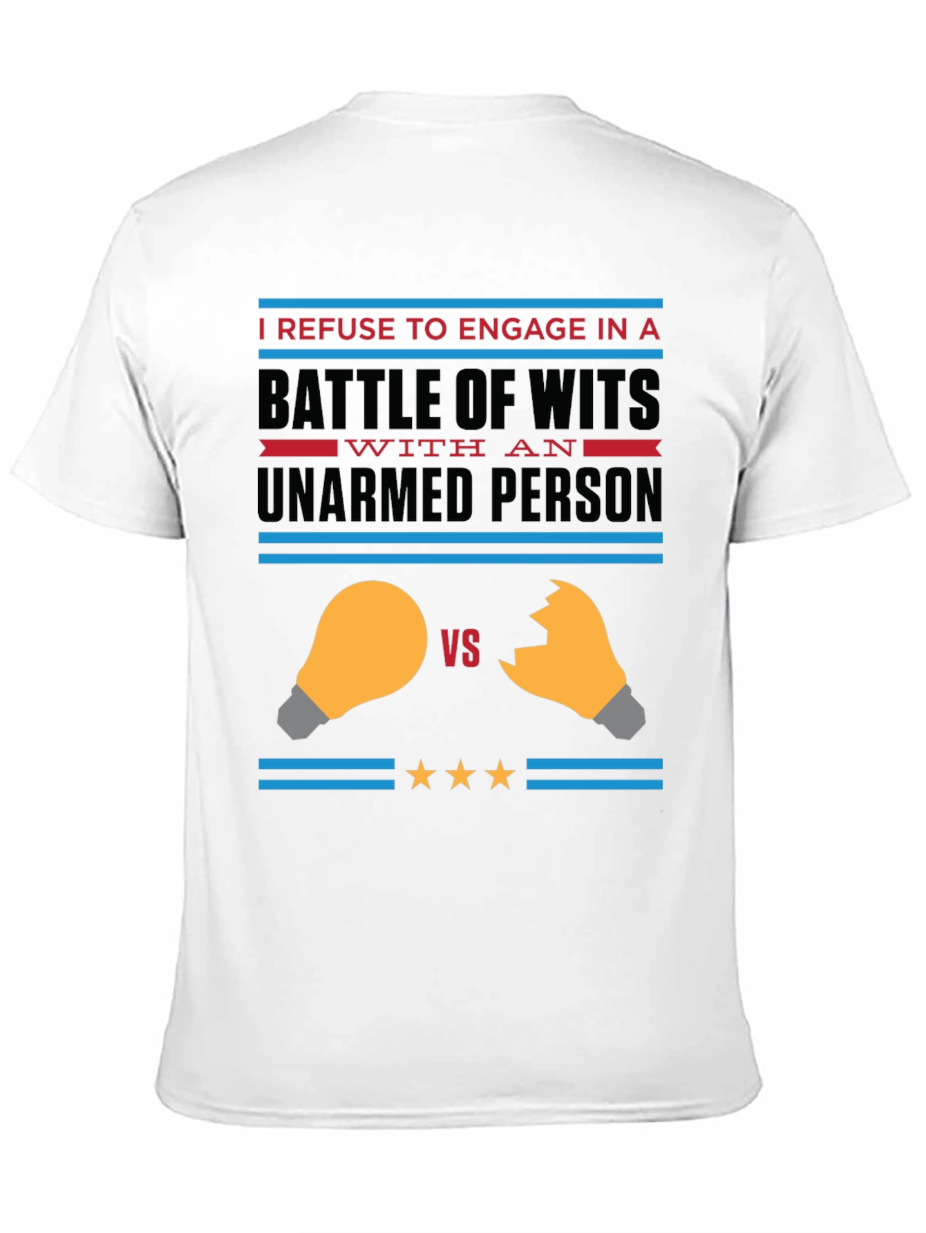 Black Funny "Battle of Wits" Graphic Tee view 11