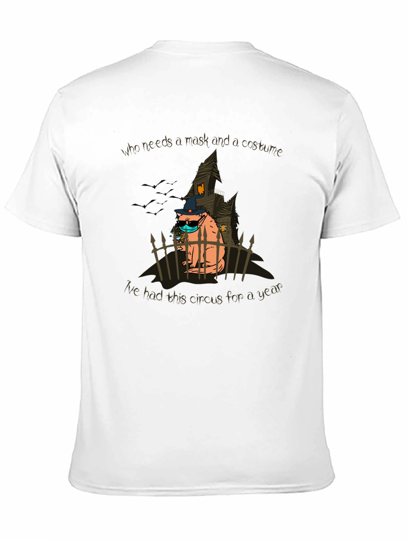 Black Halloween Cat T-Shirt: Circus Costume view 11