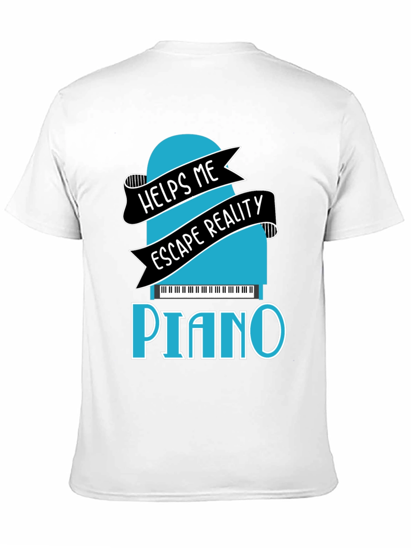 Black Piano Escape Reality Graphic T-Shirt view 11