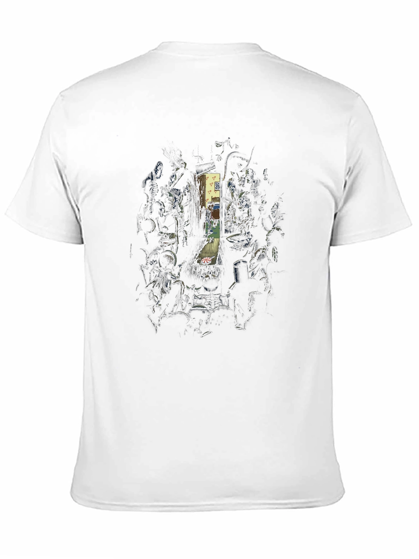 Black Graphic Print Black Crew Neck T-Shirt view 11