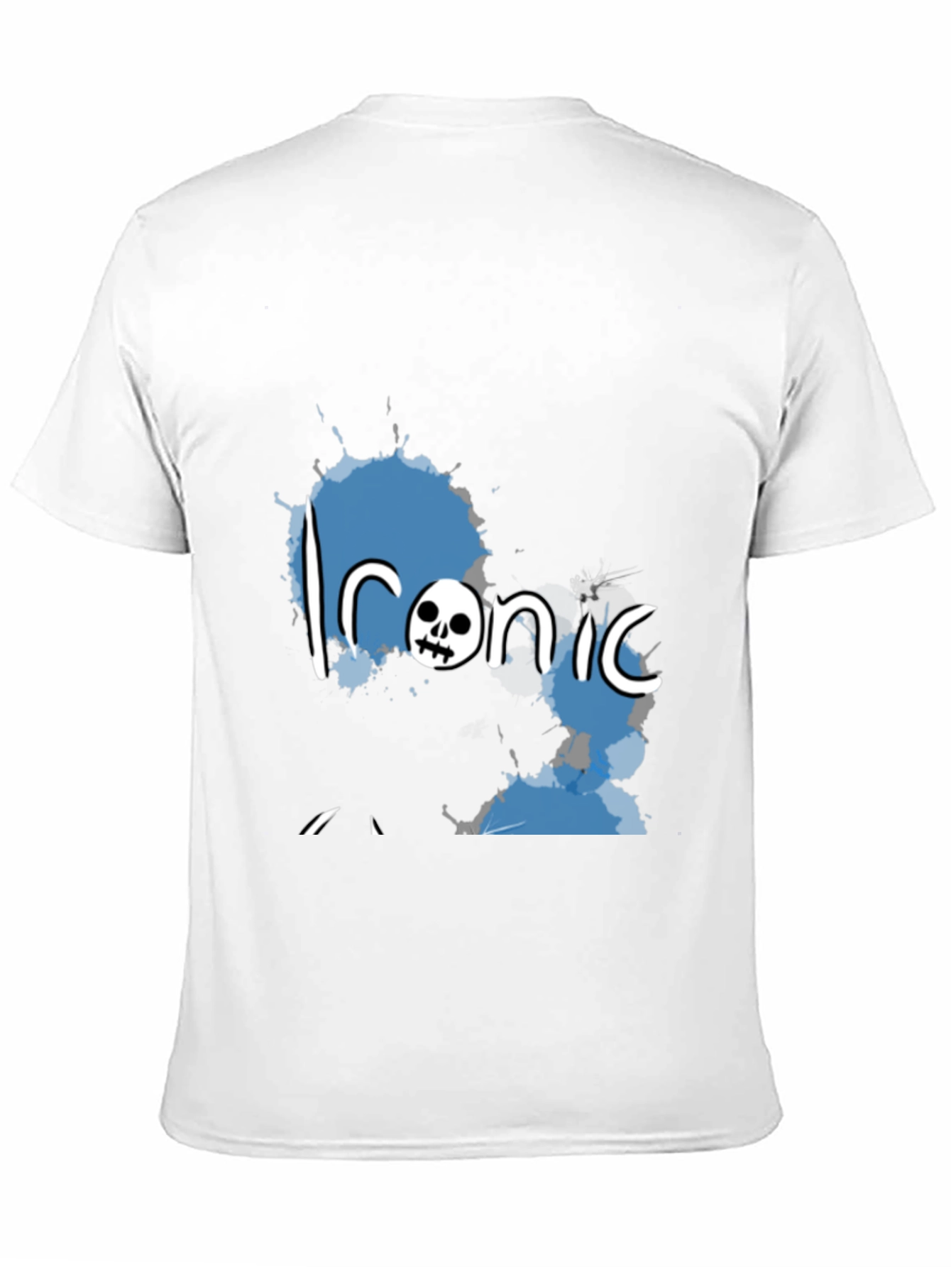 Black Ironic Skull Graphic Black T-Shirt view 11