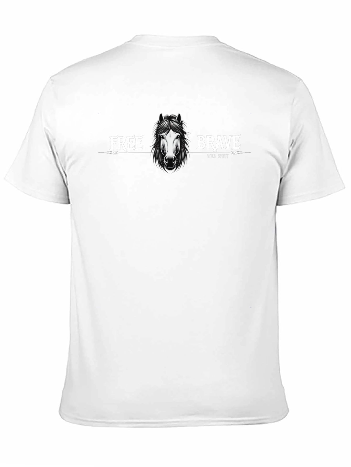 Black Wild Spirit Horse Graphic Black T-Shirt view 11