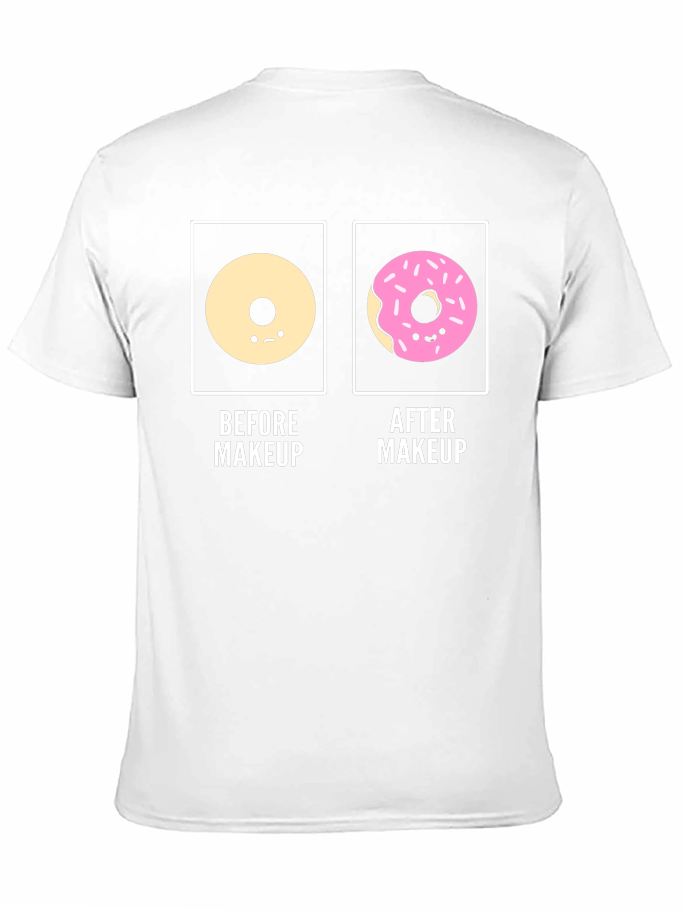 Black Donut Before & After Makeup Funny T-Shirt view 11
