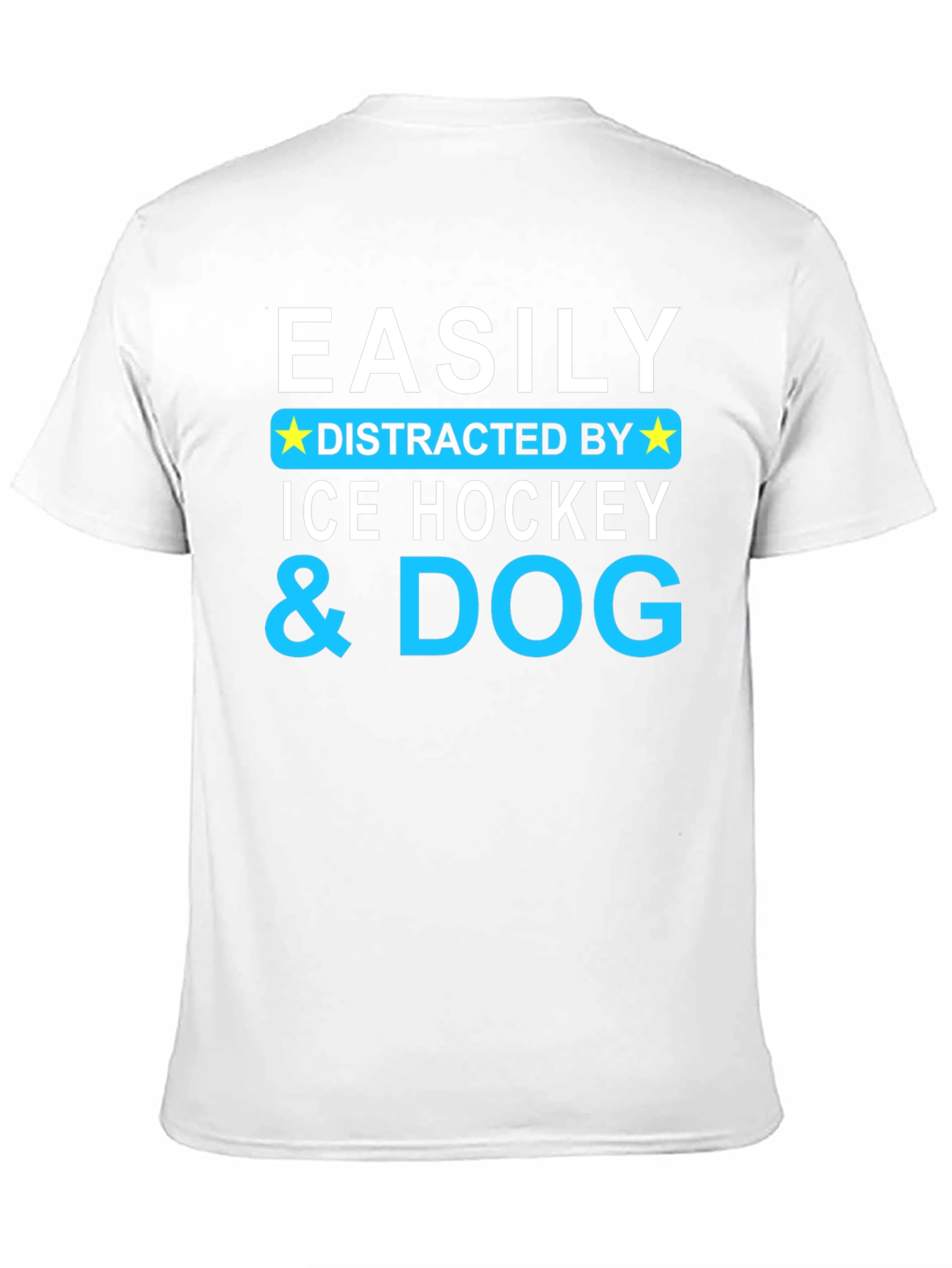 Black Easily Distracted By Ice Hockey & Dog T-Shirt view 11