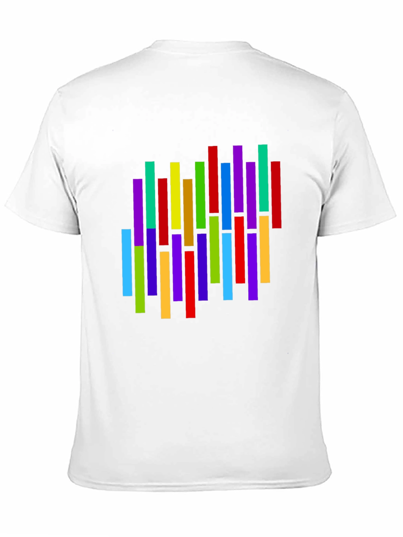 Black Colorful Vertical Stripes Graphic T-Shirt view 11