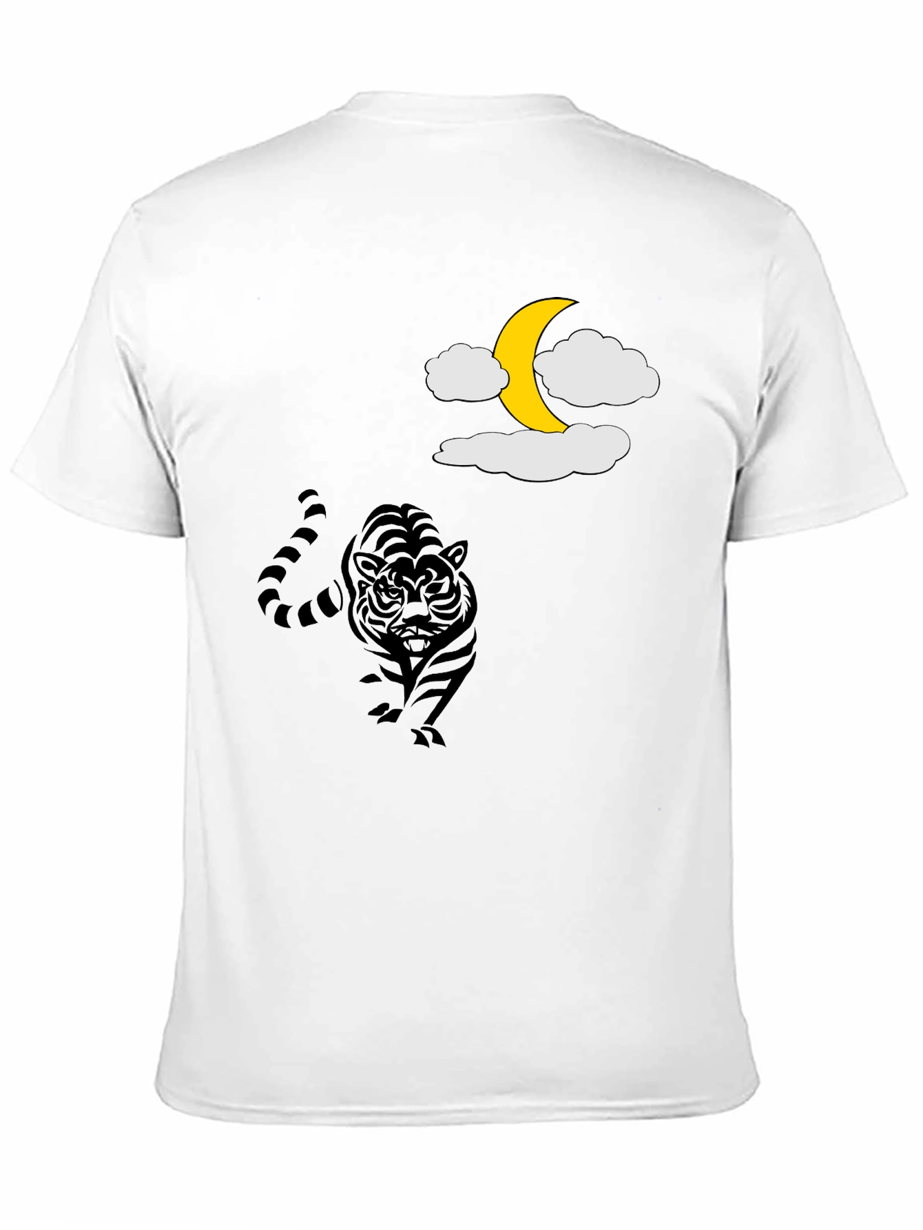 Black Tiger Moon Graphic Tee - Black Cotton T-Shirt view 11