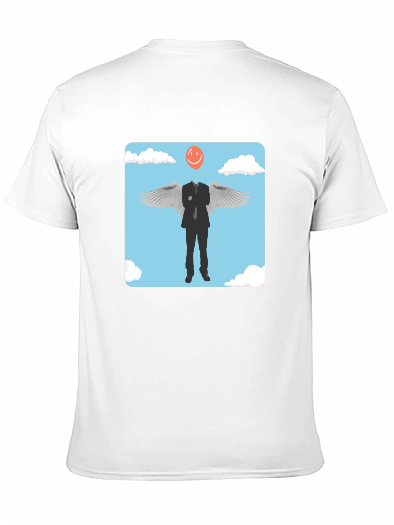 Black Smiling Balloon Angel Graphic Tee view 11